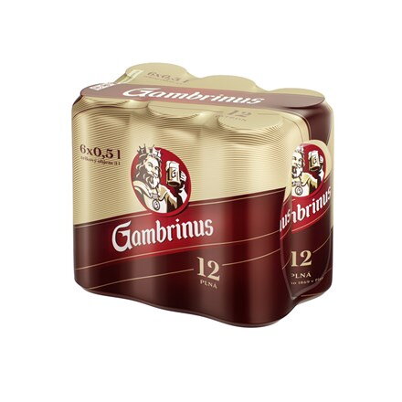 Gambrinus 12° pivo pack 6 x 500 ml vratná plechovka Gambrinus 12° pivo pack 6 x 500 ml vratná plechovka