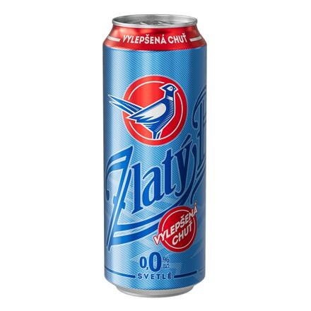 Zlatý Bažant 0,0% pivo nealkoholické  500 ml vratná plechovka