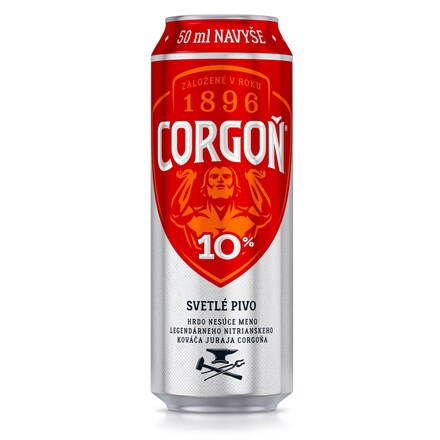 Corgoň 10° pivo  550 ml vratná plechovka